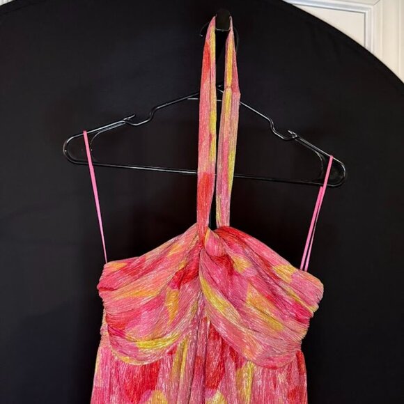 Violet Weekend Metallic Printed Halter Maxi Dress - Picture 4 of 8